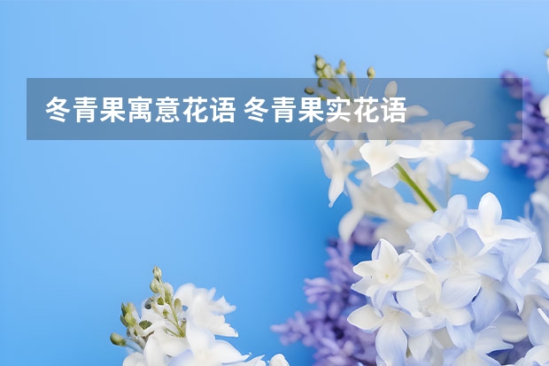 冬青果寓意花语 冬青果实花语