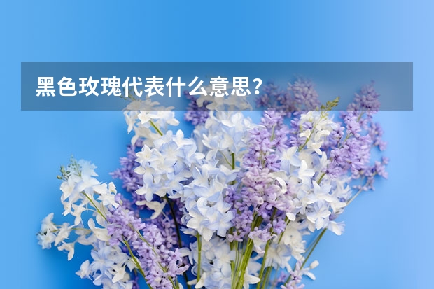 黑色玫瑰代表什么意思？