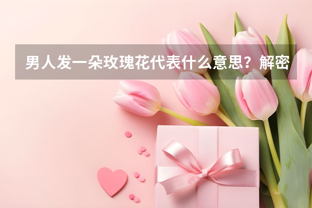 男人发一朵玫瑰花代表什么意思？解密玫瑰的花语和意义