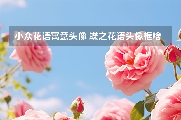 小众花语寓意头像 蝶之花语头像框啥意思