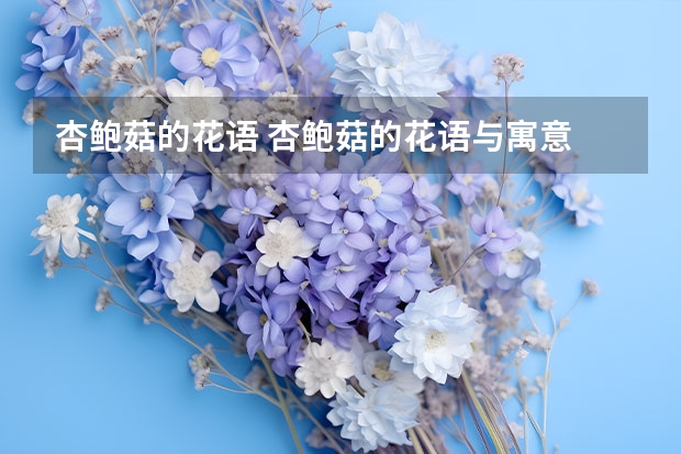 杏鲍菇的花语 杏鲍菇的花语与寓意