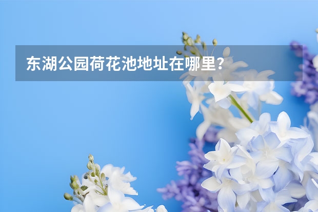 东湖公园荷花池地址在哪里？