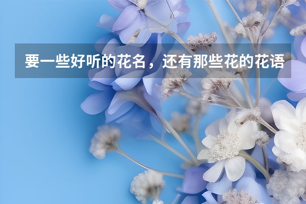 要一些好听的花名，还有那些花的花语 求花名。两个字的。比如牡丹。至少给出十个。并给出花语。必采纳。