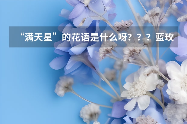 “满天星”的花语是什么呀？？？蓝玫瑰的呢？？